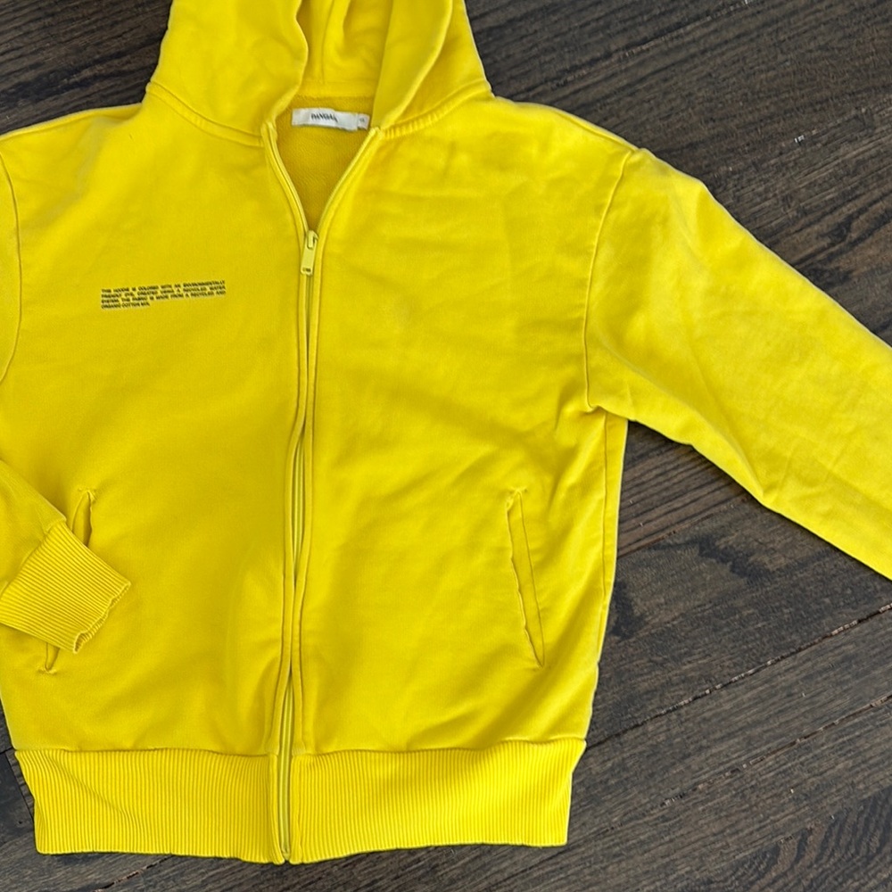 Bright Yellow PANGAIA Zip-Up Hoodie (size S) - Picture 4 of 7
